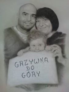 Portret ołówkiem - rodzina