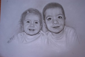 Portet ołówkiem - dzieci