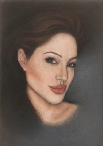 Portret pastelowy - Angelina Jolie